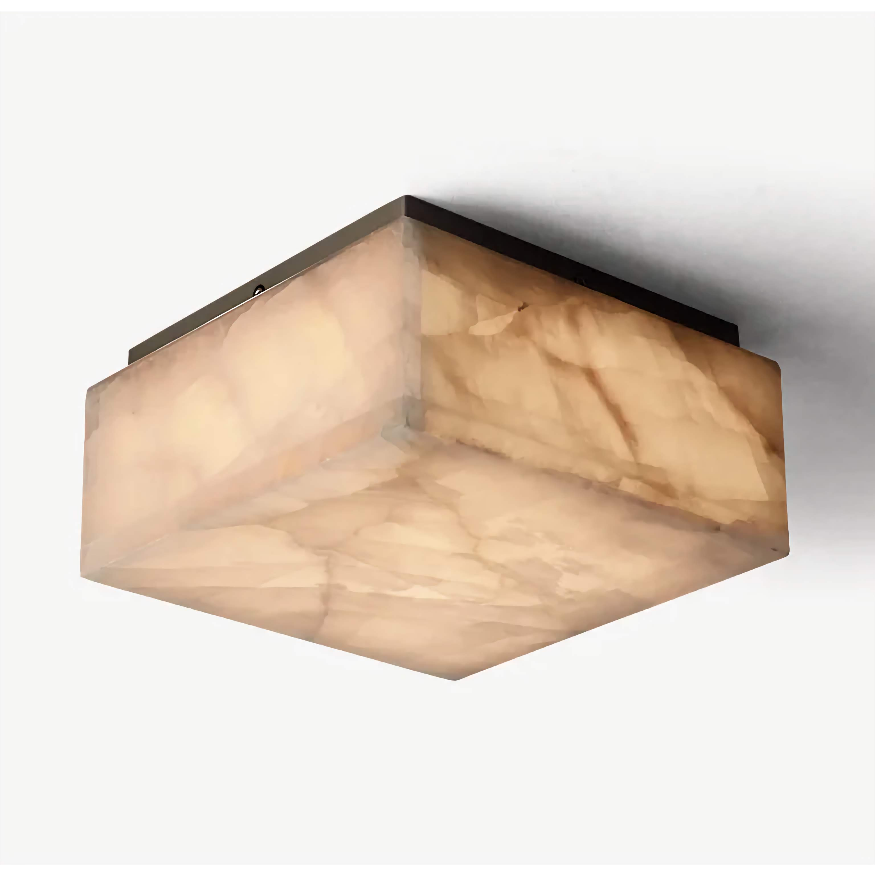 SQUARE NATURAL MARBLE FLUSH MOUNT | CLFGT014S - Flush Mounts