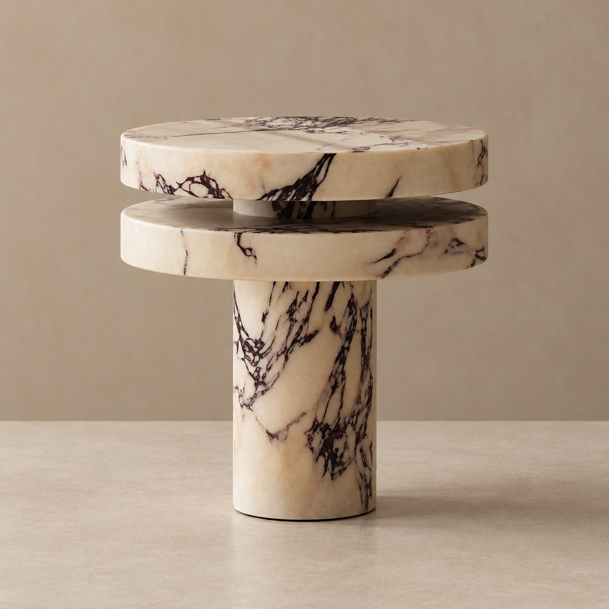 Marble Table Lamp, switched off, on a neutral beige background.