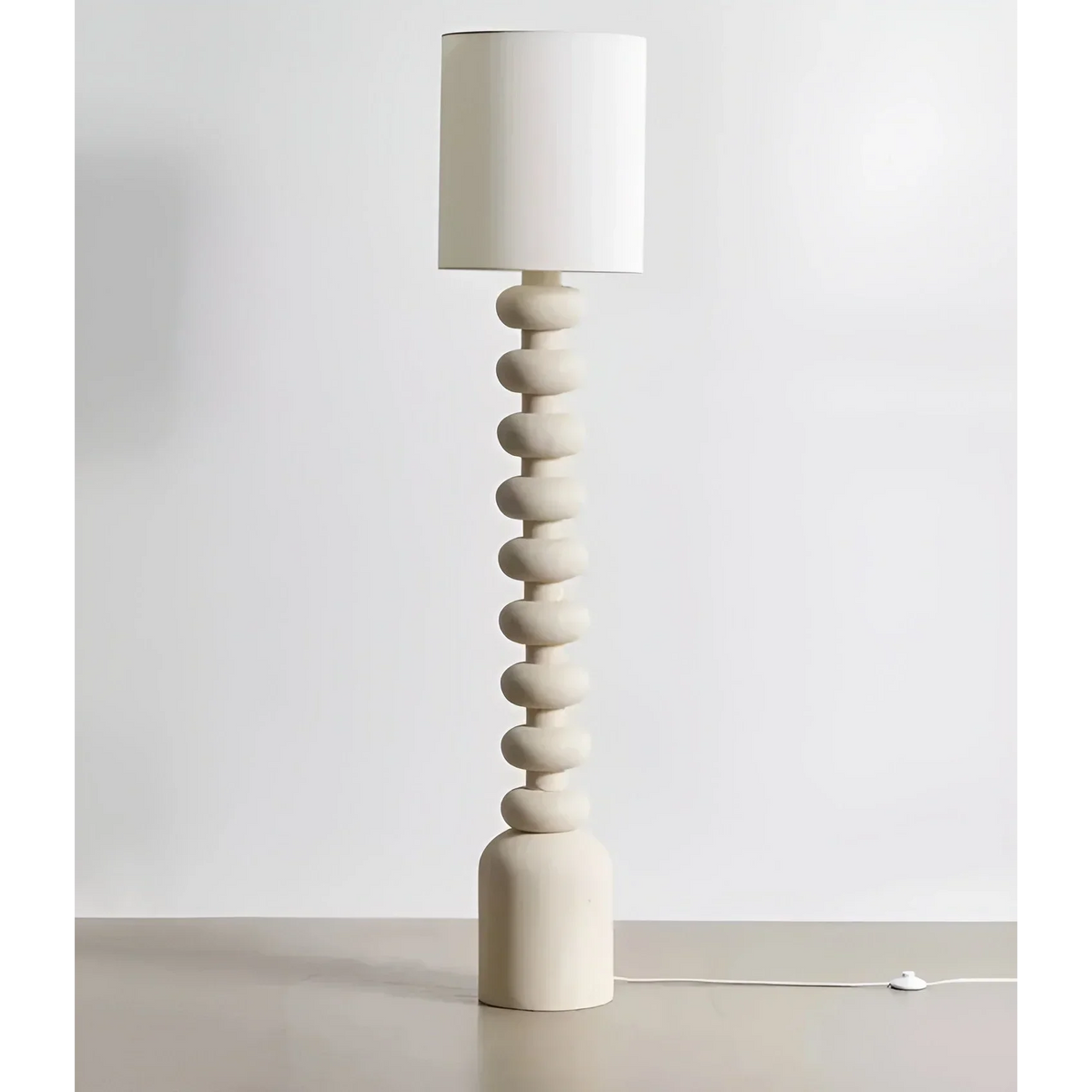 Stacked Resin Sculpture Floor Lamp Fabric Shade | E26/e27 Dimmable Option Gallery or Loft Light Casalola Lights Luxury