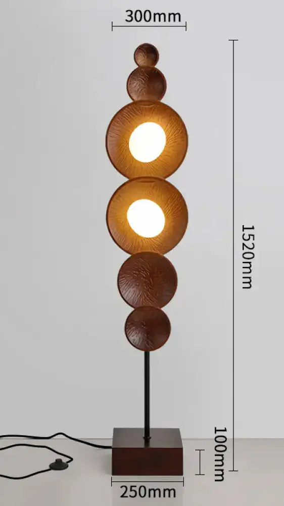 Stacked Wood Floor Lamp | Japandi Sculptural Lighting - Lamps