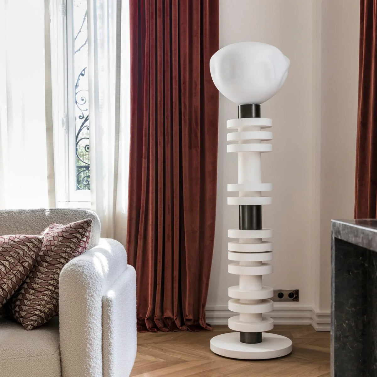 Brass & Bronze Stacked Floor Lamp | Tall Statement Light 170cm 2700k Mid Century Modern Corner Casalola Lights Luxury