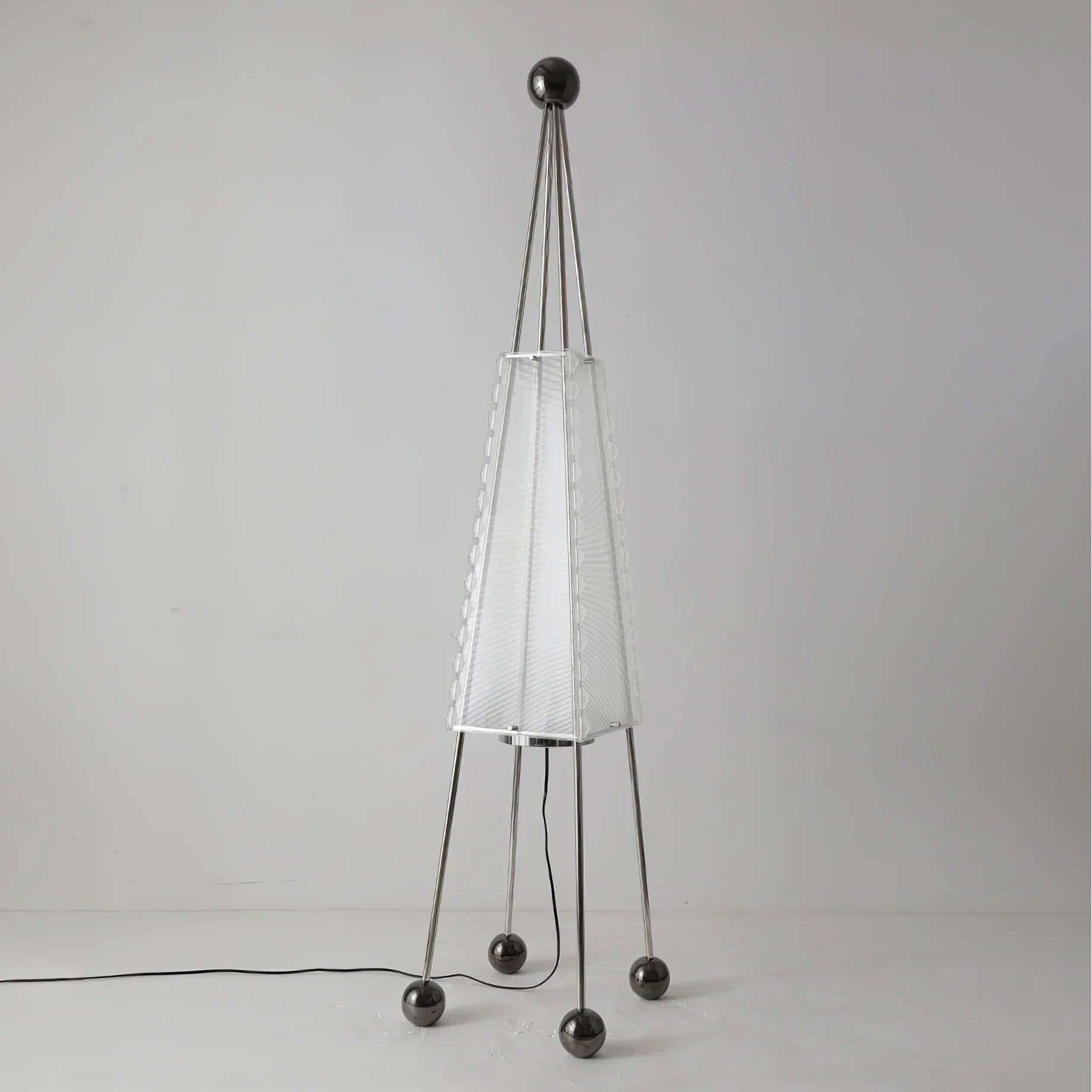 Tent Designer Floor Lamp Stainless Steel 175cm Tall Light for Living Room | Modern Eclectic Interiors