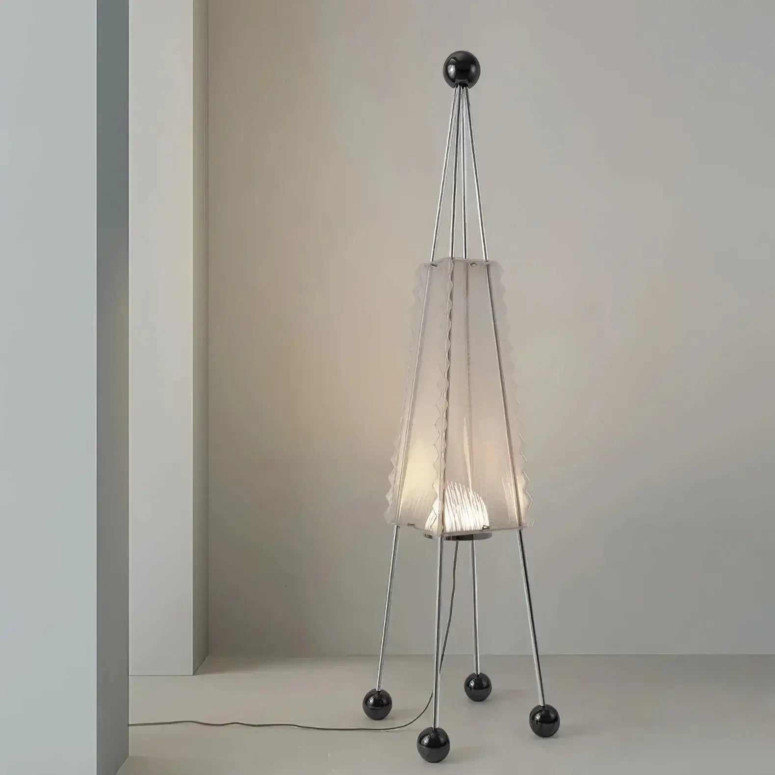 Tent Designer Floor Lamp - Stainless Steel 175cm Tall Light for Living Room | Modern Eclectic Interiors - Lamps