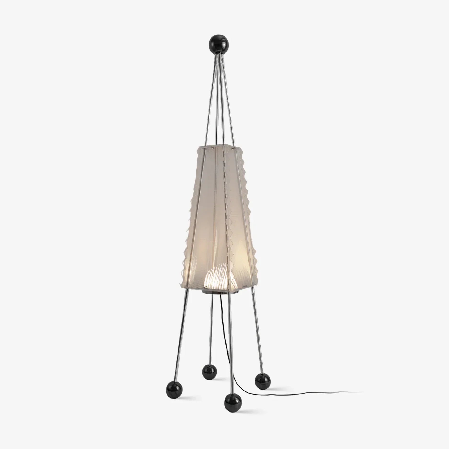 Stainless steel and acrylic tent lamp full view