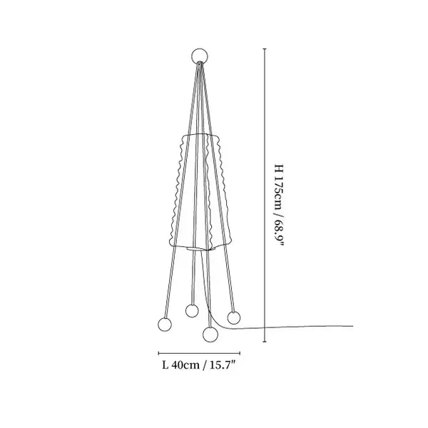 Tent Designer Floor Lamp Stainless Steel 175cm Tall Light for Living Room | Modern Eclectic Interiors