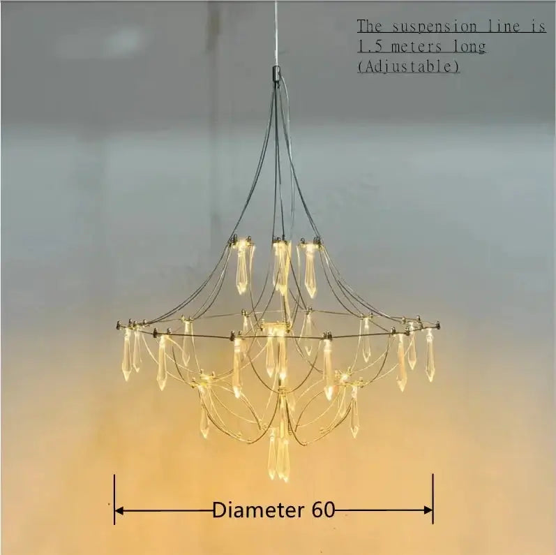 Starry Nights Crystal Chandelier Luxury Ceiling Lamp for Dining Room Kitchen Living - Chandeliers