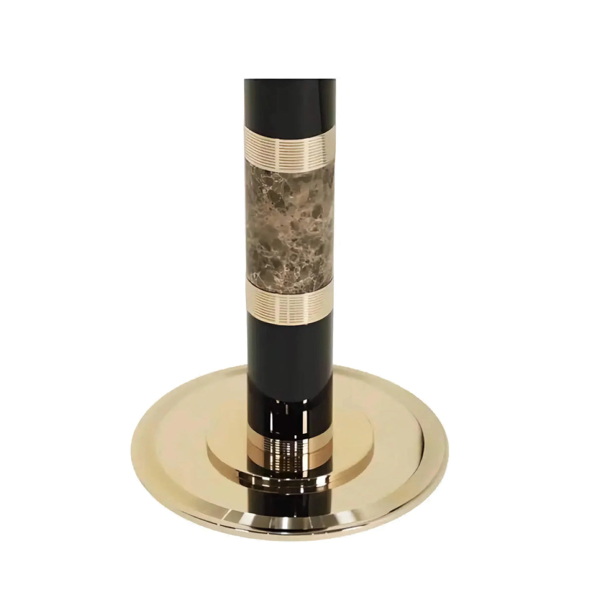 Genuine Striped Marble Floor Lamp Gold Brass & Velvet | Tall Sofa-side Light Art Deco Weighted Base Casalola Lights