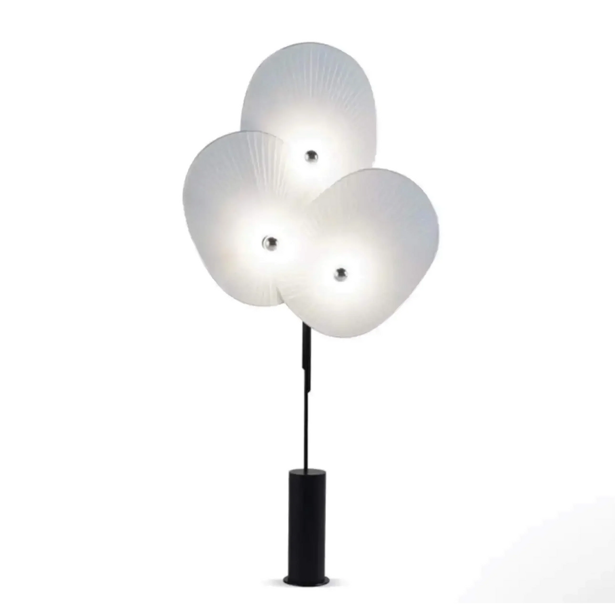 Pleated Linen 3 Light Floor Lamp Weighted Base | Tall Fan Shades 4 Colors Dimmable Option Art Deco Casalola Lights