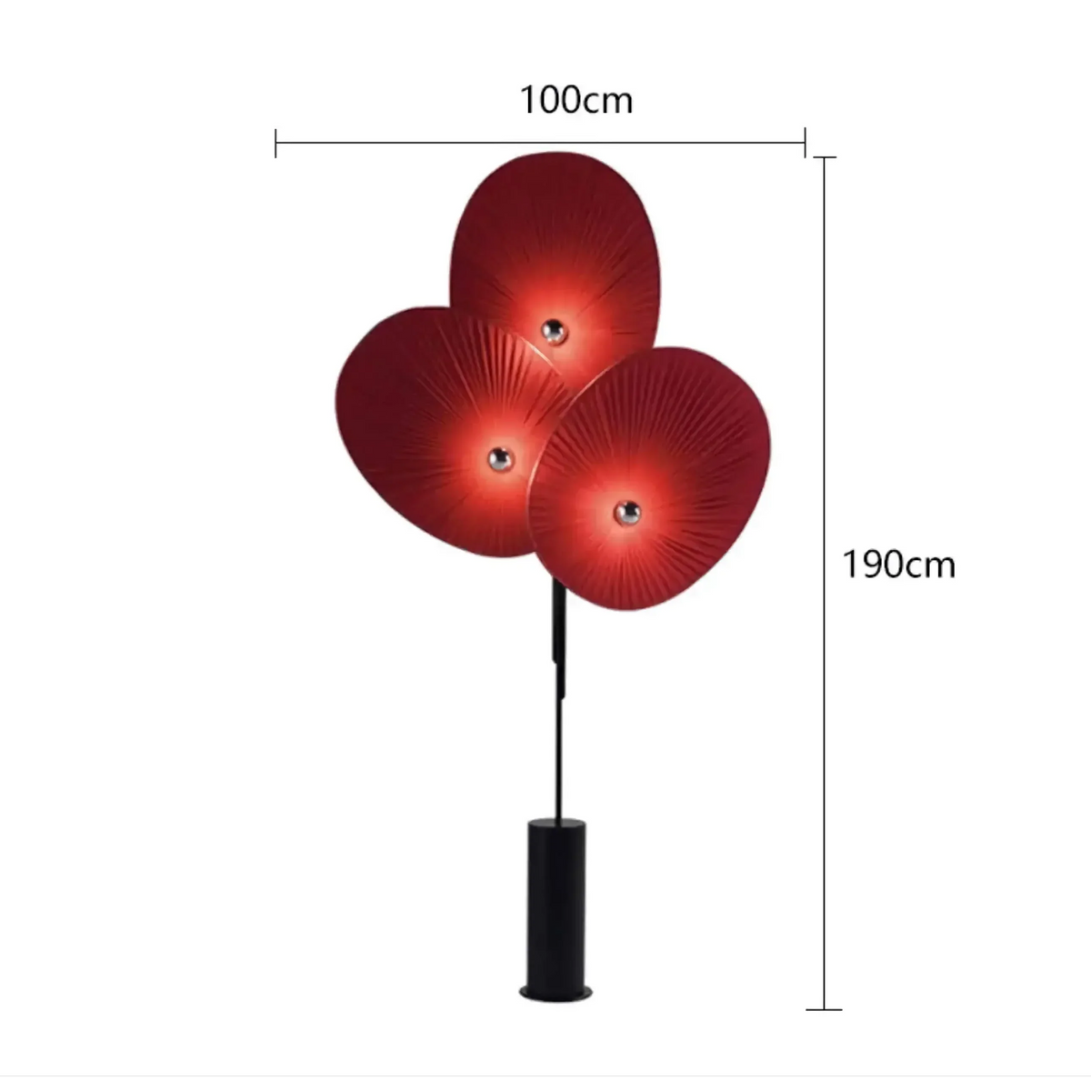 Pleated Linen 3 Light Floor Lamp Weighted Base | Tall Fan Shades 4 Colors Dimmable Option Art Deco Casalola Lights
