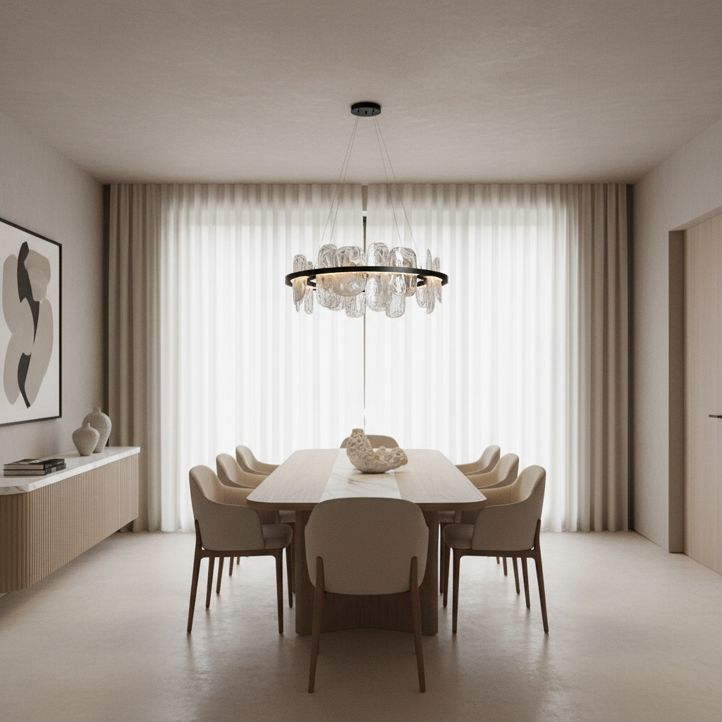 Dining Room Chandelier Smoked Glass – Round Organic Led Pendant Stainless Steel Casalolalights Luxury Lamps