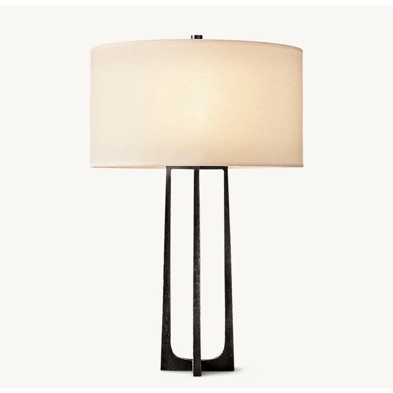 Hand Forged Iron Table Lamp | Atelier Arcadia – Sculptural Black Lighting Dimmable Ul Certified