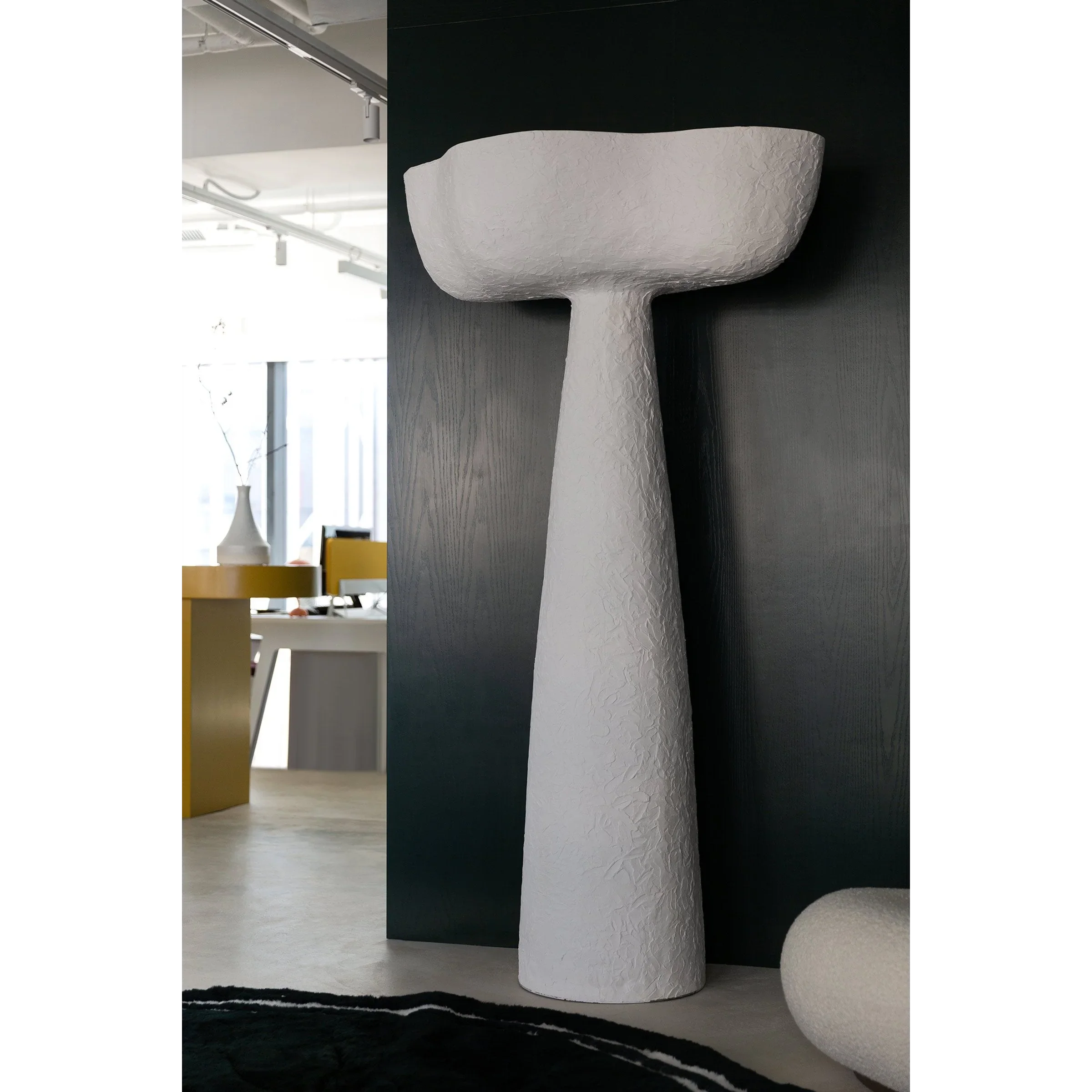 Matte chalky plaster finish detail