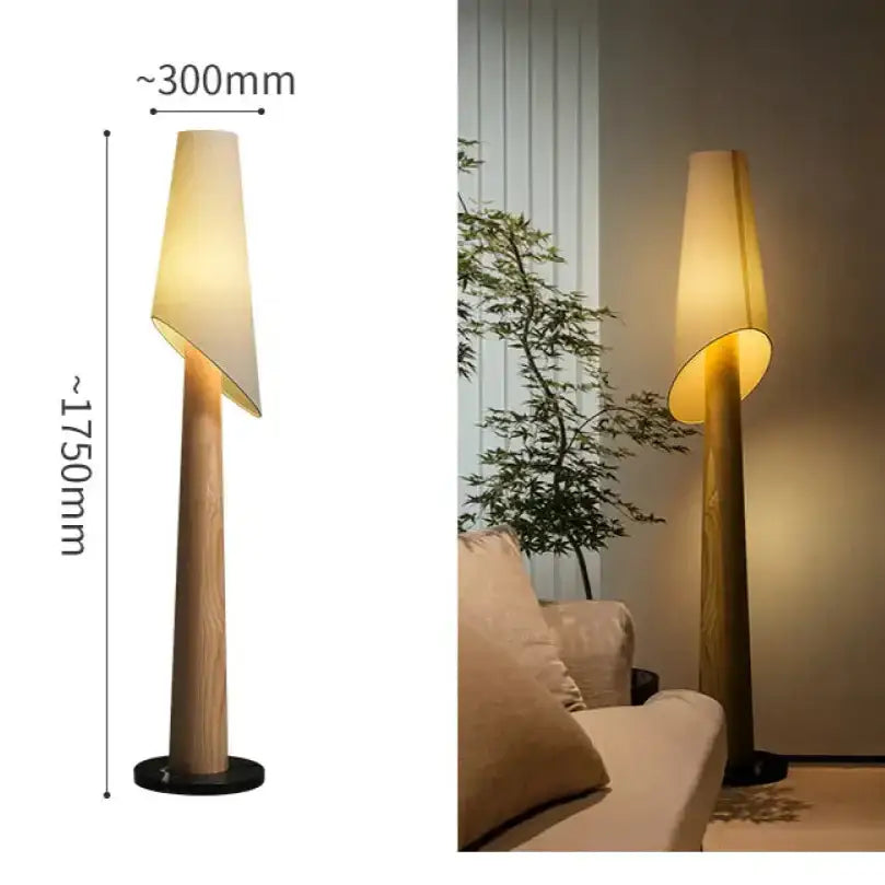 Tapered Wood Floor Lamp | Scandinavian Task Lighting - Lamps
