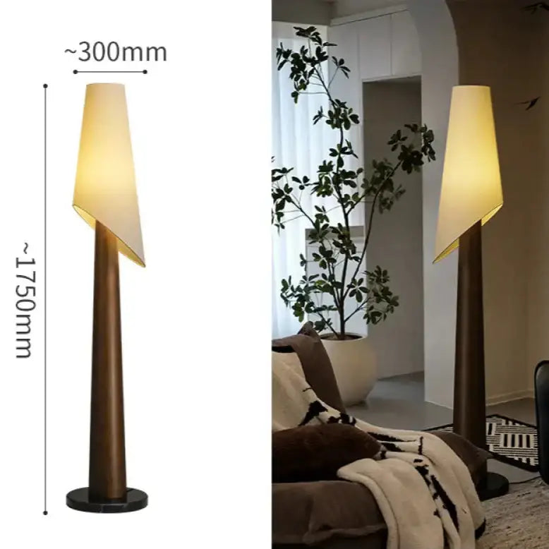 Tapered Wood Floor Lamp | Scandinavian Task Lighting - Lamps