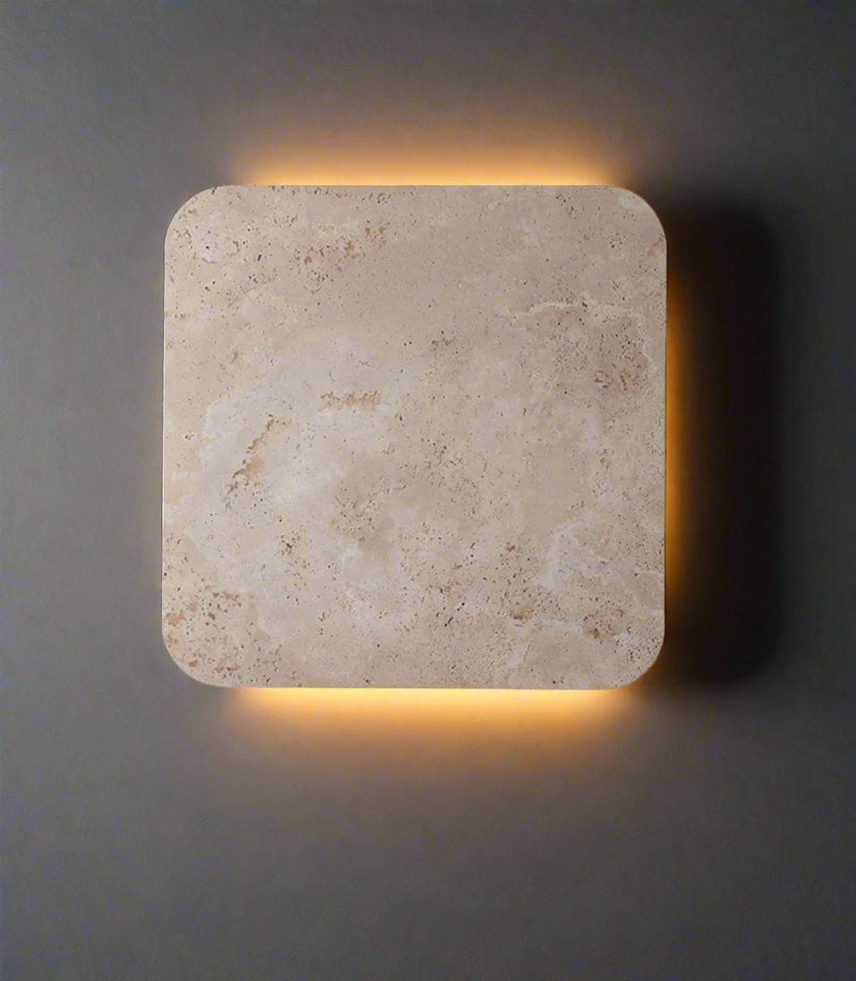 Marble Wall Lamps - Square Sconces for Living Room Bedroom