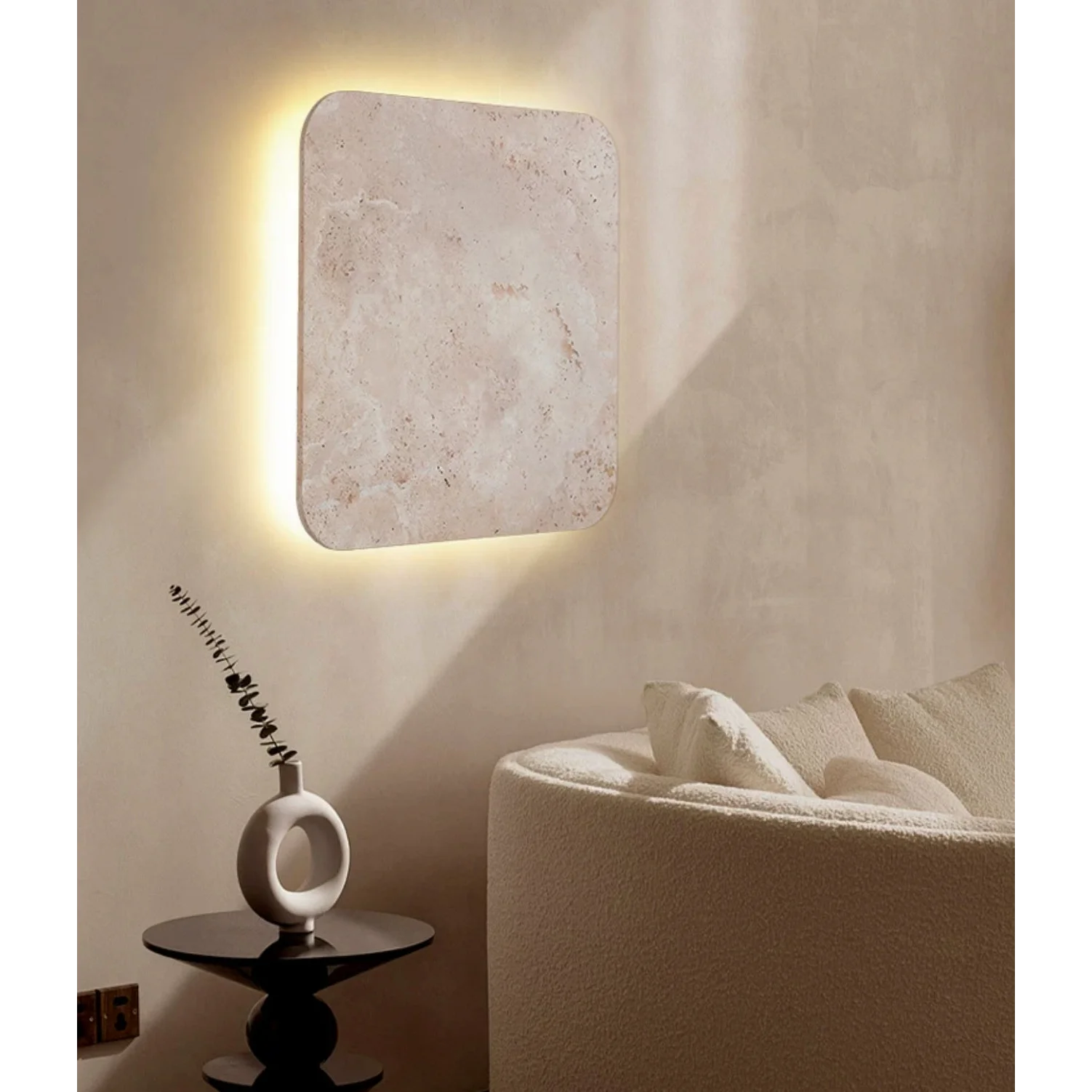 Marble Wall Lamps Square Sconces for Living Room Bedroom