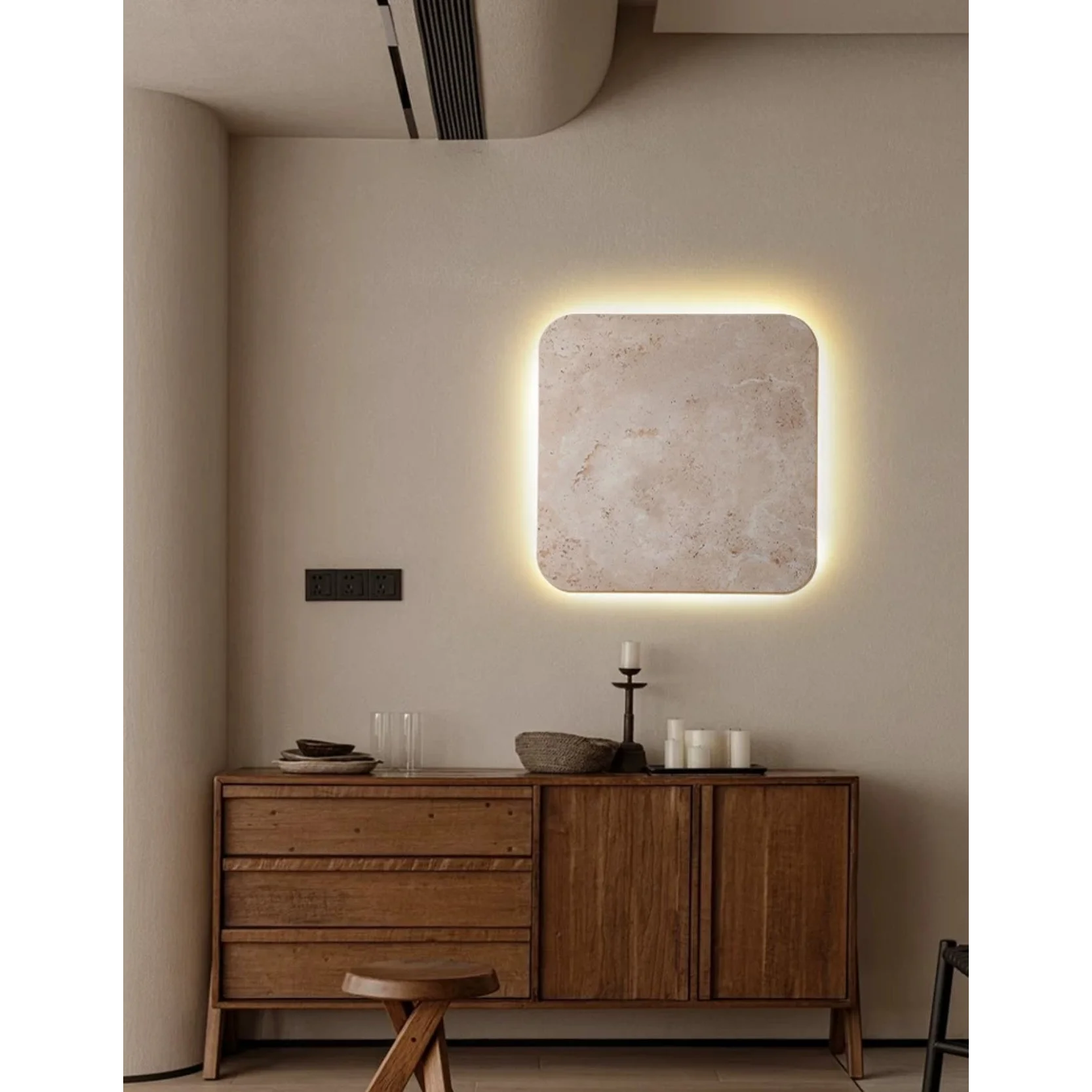 Marble Wall Lamps Square Sconces for Living Room Bedroom