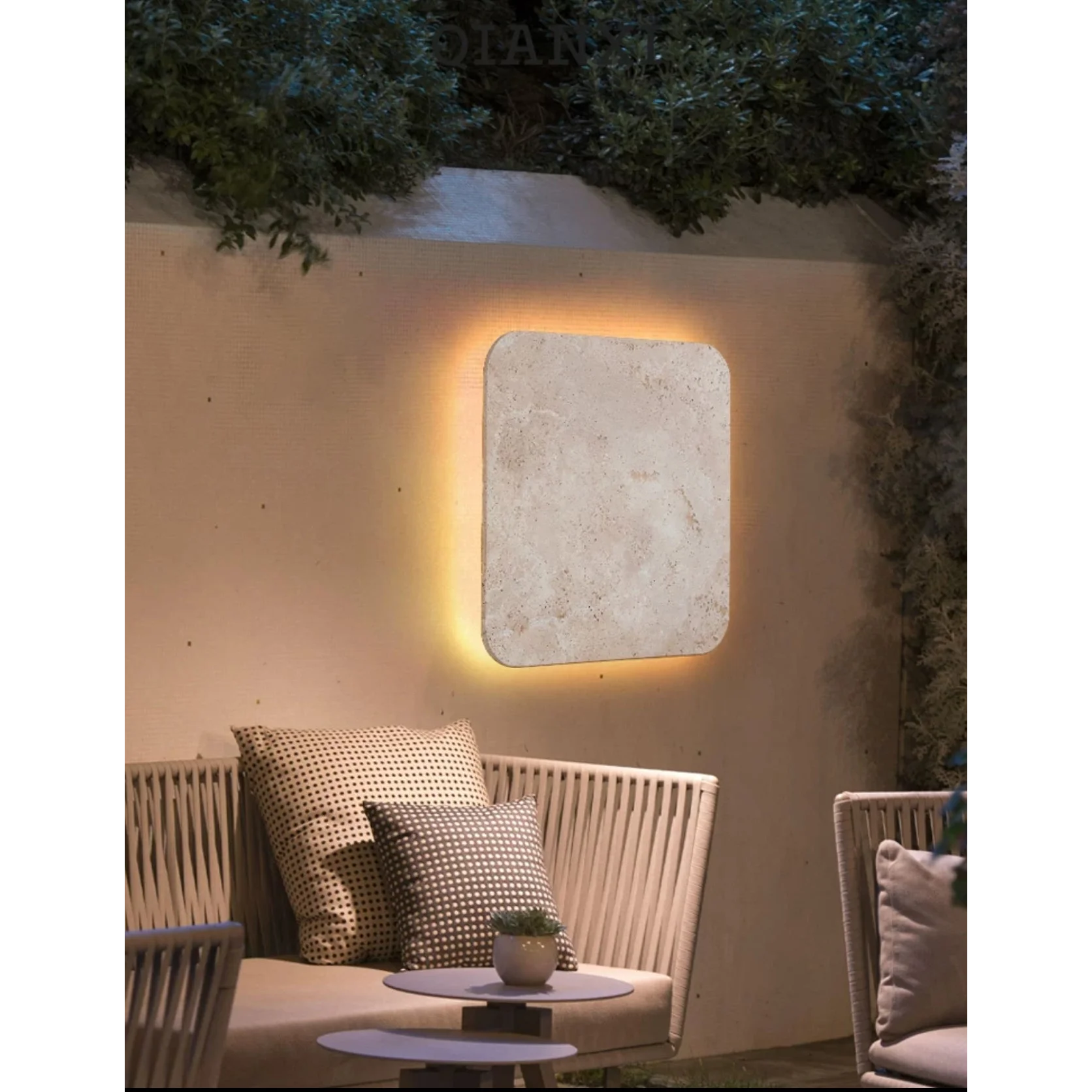 Marble Wall Lamps Square Sconces for Living Room Bedroom