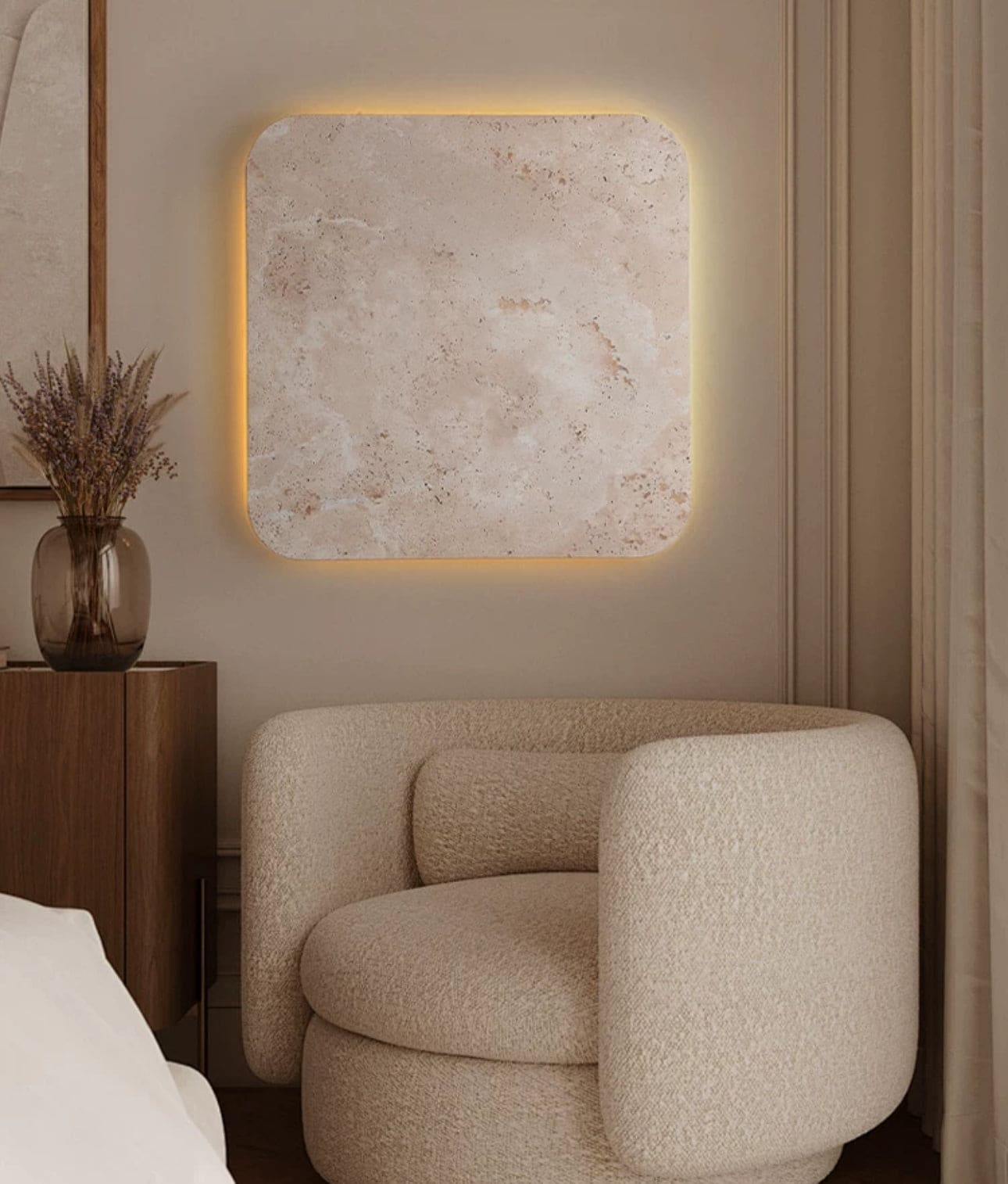 Marble Wall Lamps - Square Sconces for Living Room Bedroom