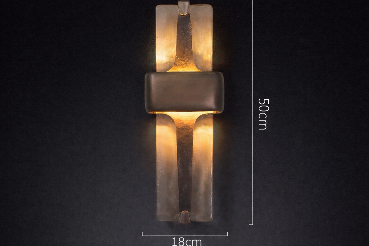 Textured Glass & Solid Brass Wall Sconce | Tall Hallway Doorway Pair E12/e14 Bulb 2700k Casalola Lights Luxury Lamps