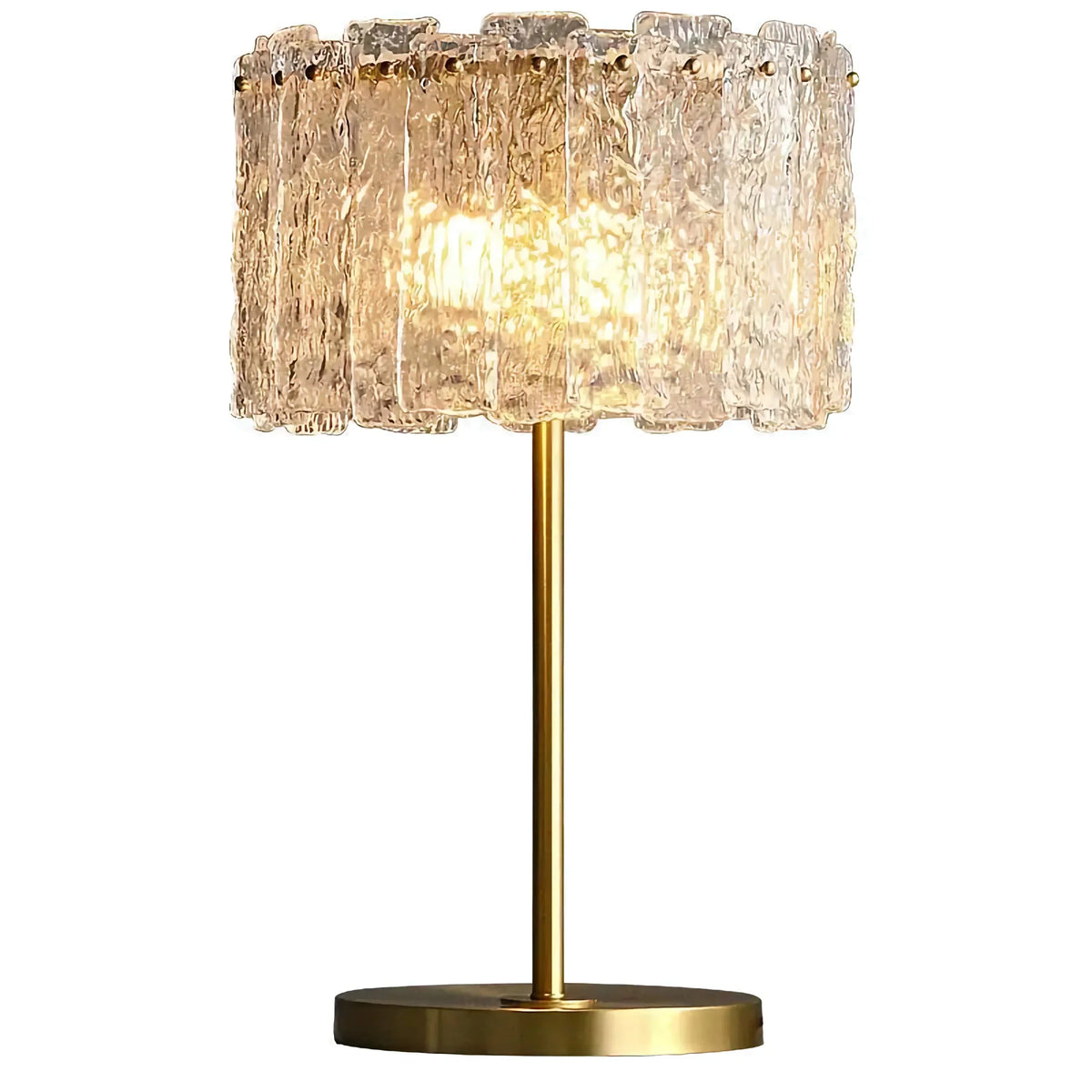 Textured Glass and Brass Table Lamp for Living Room Bedroom | Art Deco Modern Dimmable Option Casalola Lights Luxury