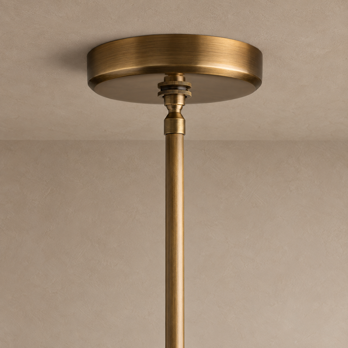Antique Brass Bowl Semi Flush | Warm Metal Light where there is no Height for a Pendant Two Sizes Casalola Lights