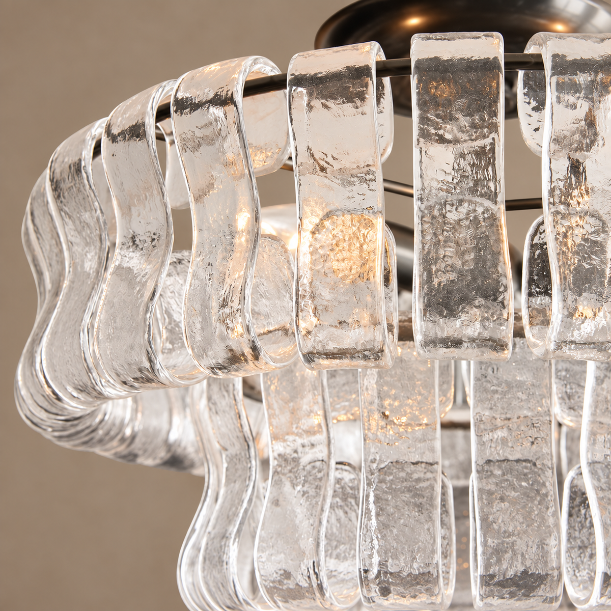 Textured Glass Flush Mount Brass | Chandelier Depth where there is no Height for one Bare Lamp Casalola Lights Luxury