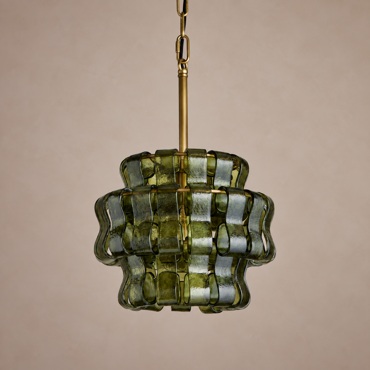 Green Textured Glass Pendant Brass | Small for a Bedside or Two to Three Over Kitchen Island Casalola Lights Luxury
