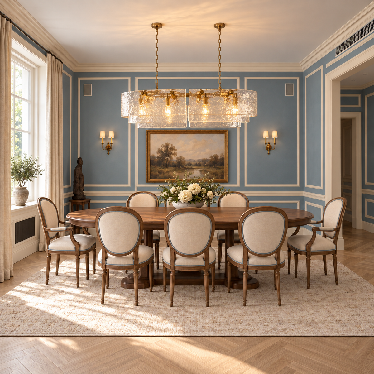 Clear Glass Linear Chandelier Brass | Over a Kitchen Island Custom Chain for High Ceiling Casalola Lights Luxury Lamps