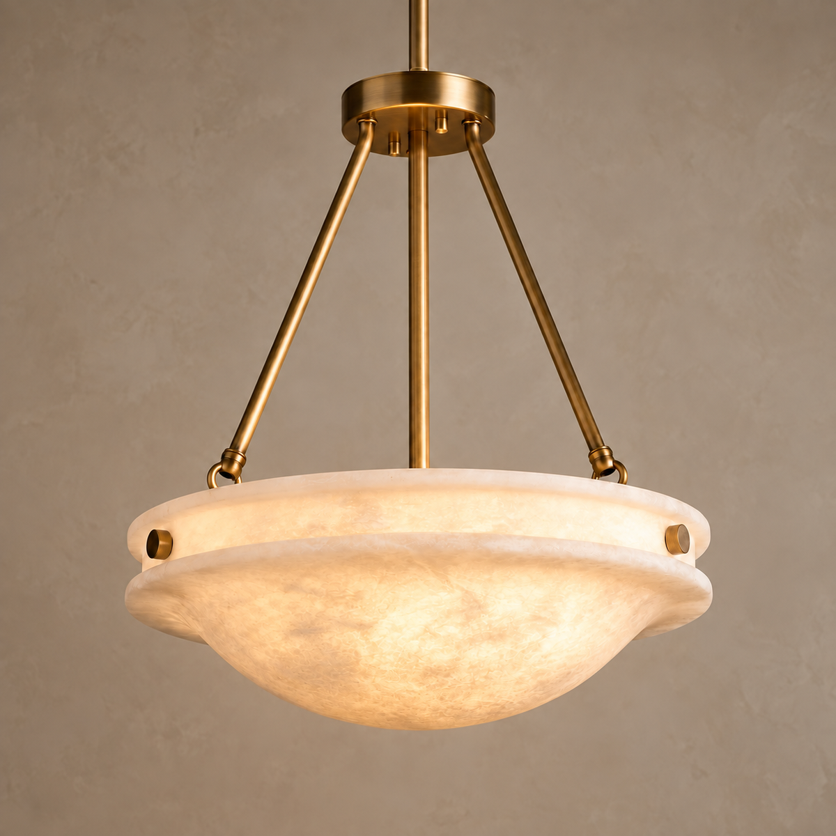 Genuine Alabaster Semi Flush Mount Antique Brass | Low Ceiling Bathroom Version on Request 2 Sizes Casalola Lights
