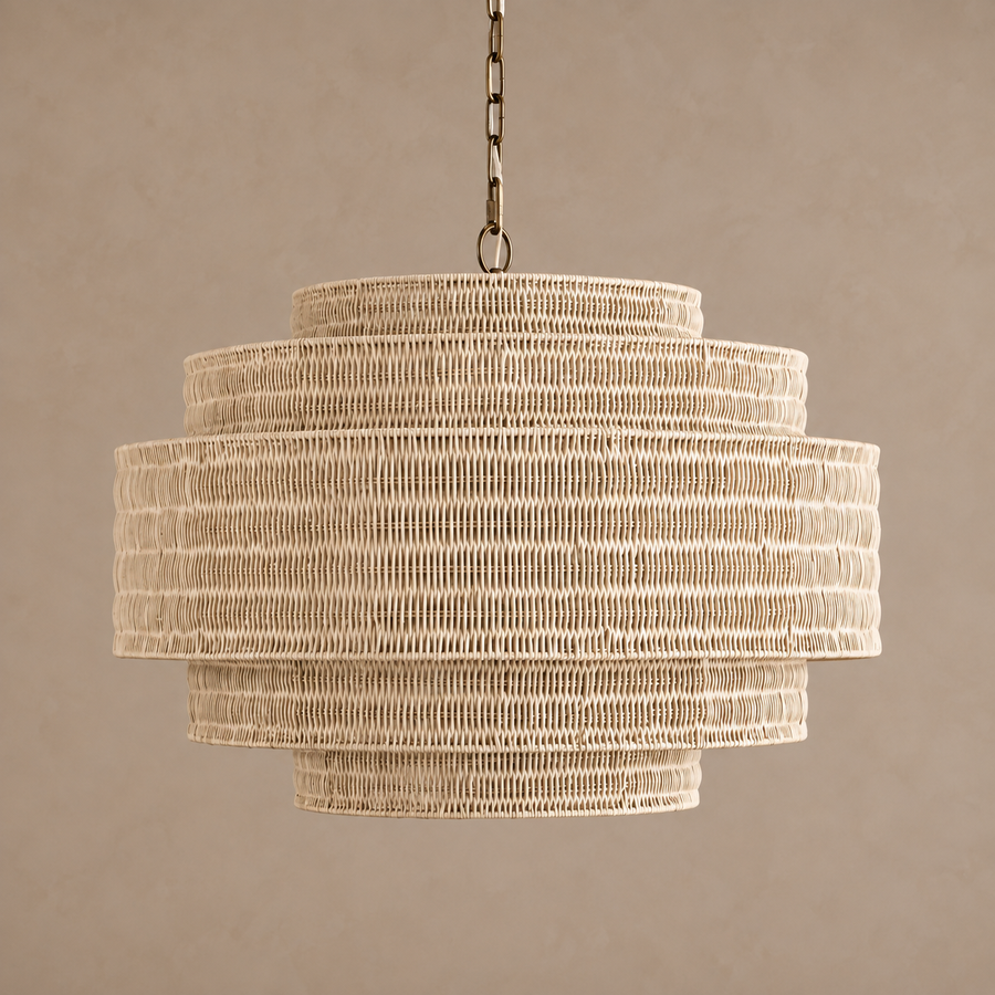 The Intreccio Tiered Rattan Chandelier