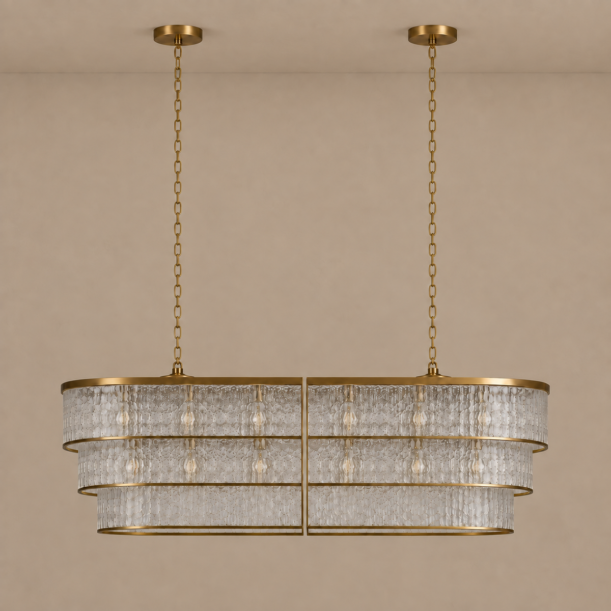 Frosted Glass Oval Chandelier Brass | Lamps Hidden Completely Comfortable to Sit Beneath Linear Casalola Lights Luxury
