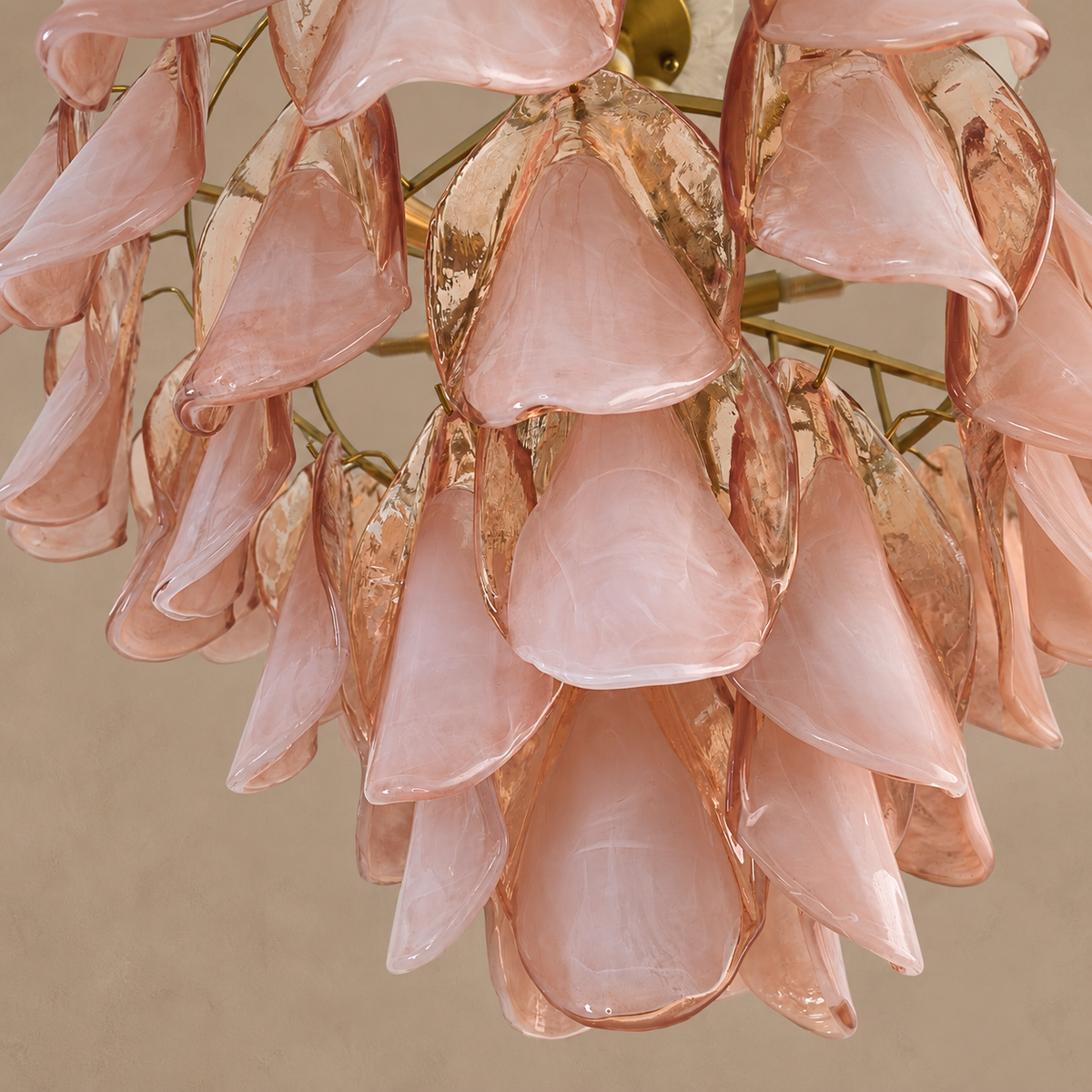 Pink Glass Chandelier Stainless Steel | Small for a Bedroom Large Living Room Custom Chain Drop Casalola Lights Luxury