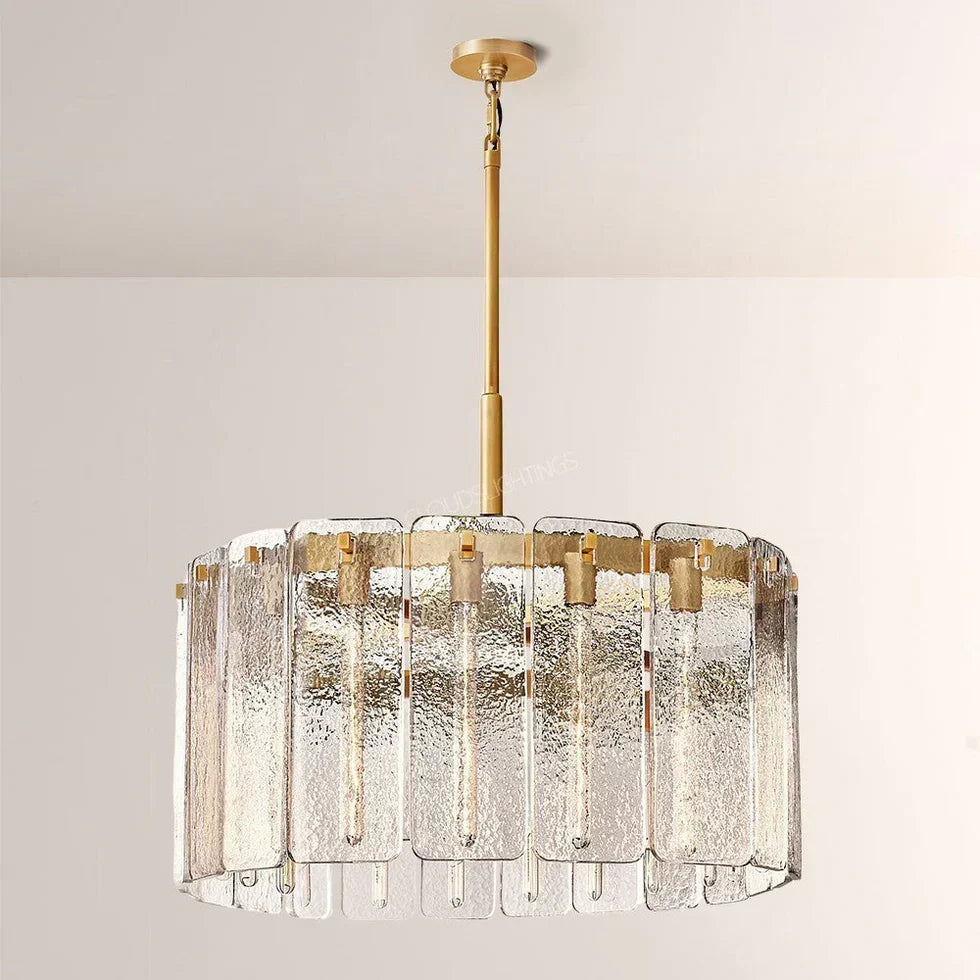 Cast Glass Ring Chandelier Copper Gold or Black | Three Diameters Custom Rod for a High Ceiling Casalola Lights Luxury