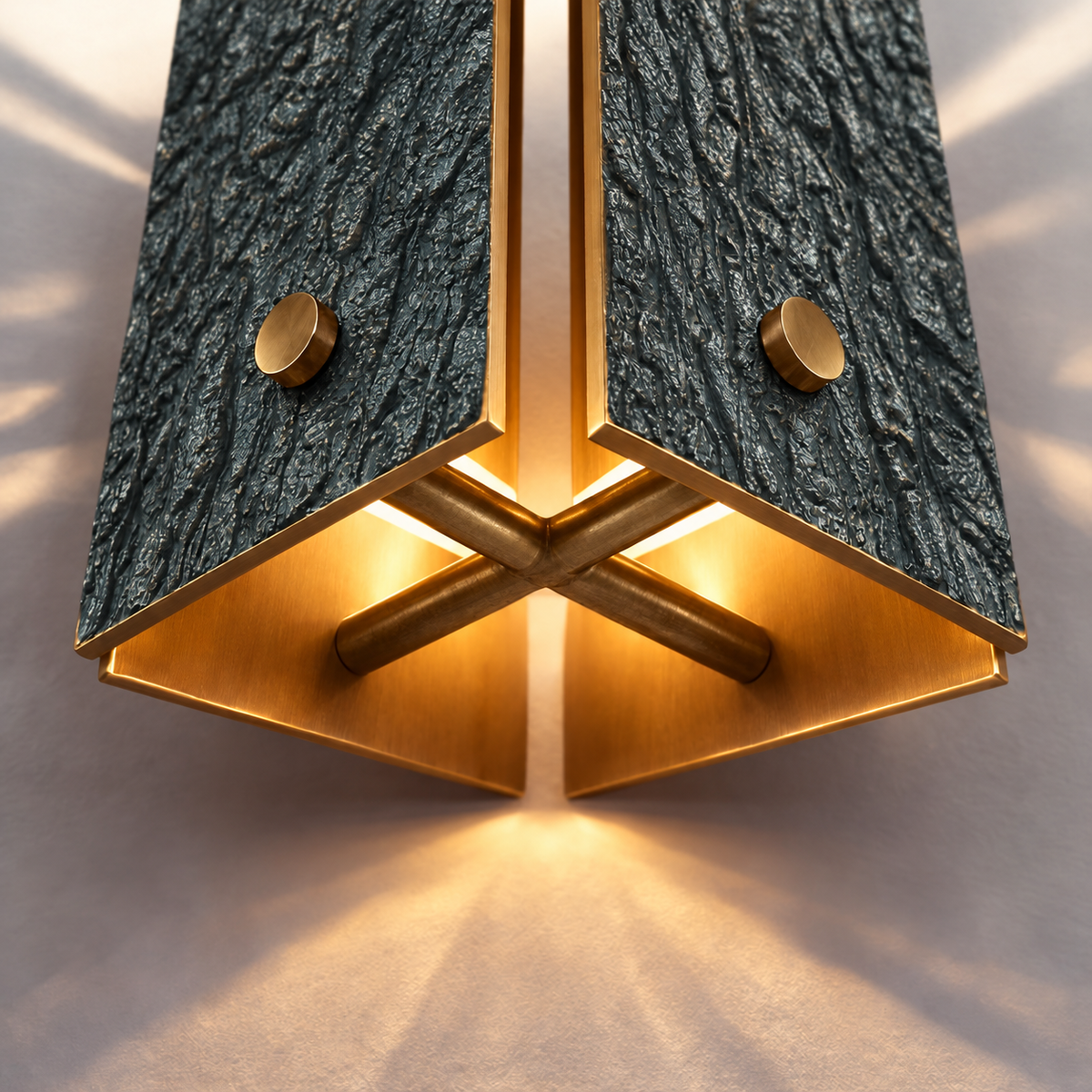 Green Cast Brass Pendant Light | Textured Sculptural Shade in a Row Over Kitchen Island or Hallway Casalola Lights