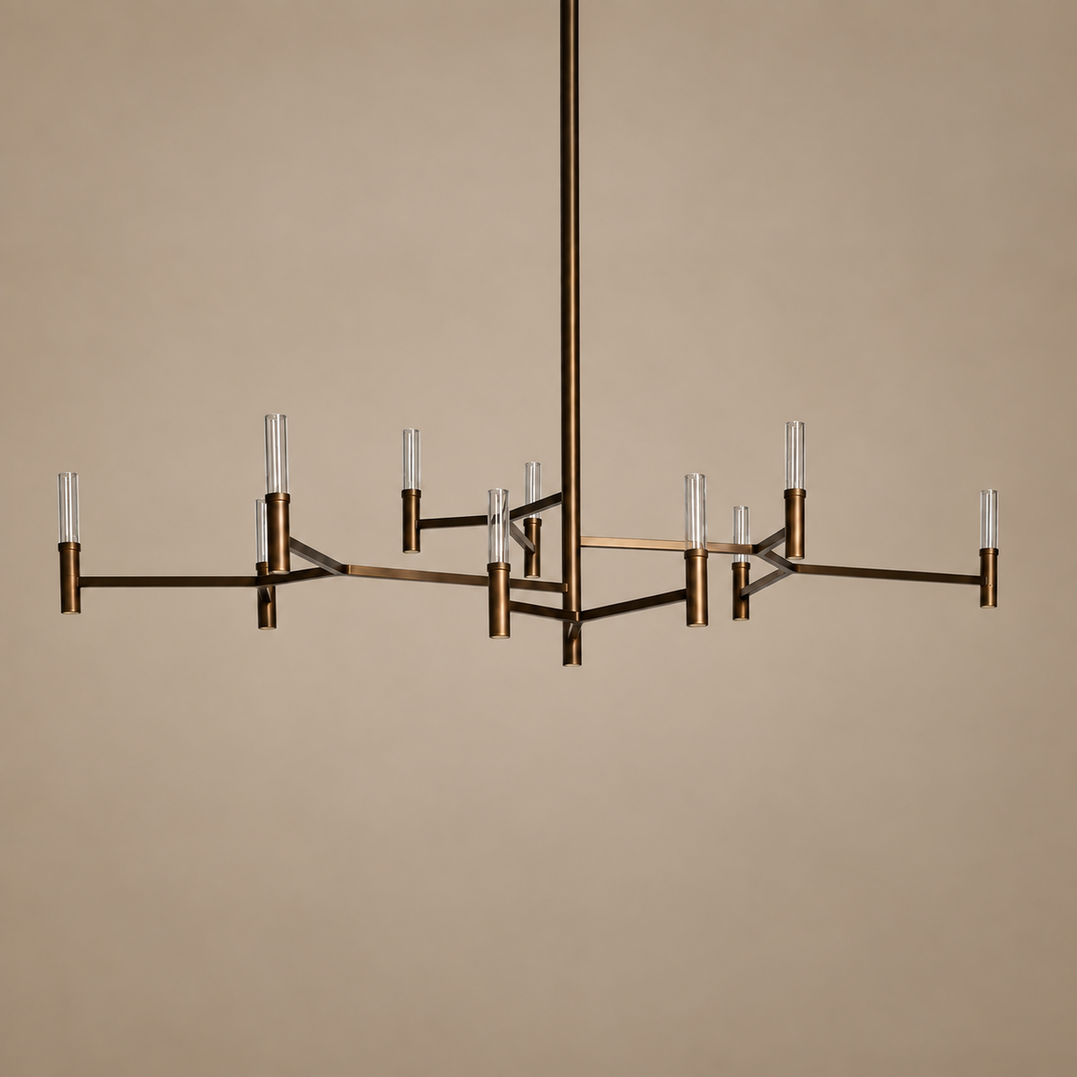 Copper Radial Chandelier Glass Diffusers | Spreads Wide Without Blocking the View Extra Large Casalola Lights Luxury