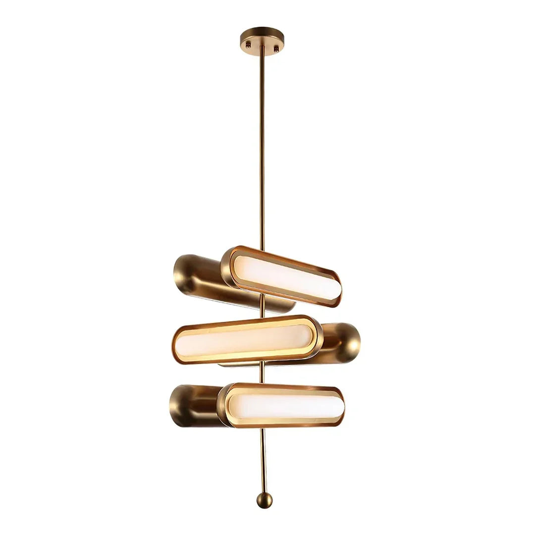 Three Tier Opal Pendant Solid Copper | Tiers Rotate to Aim the Light Glare Free in Every Direction Casalola Lights
