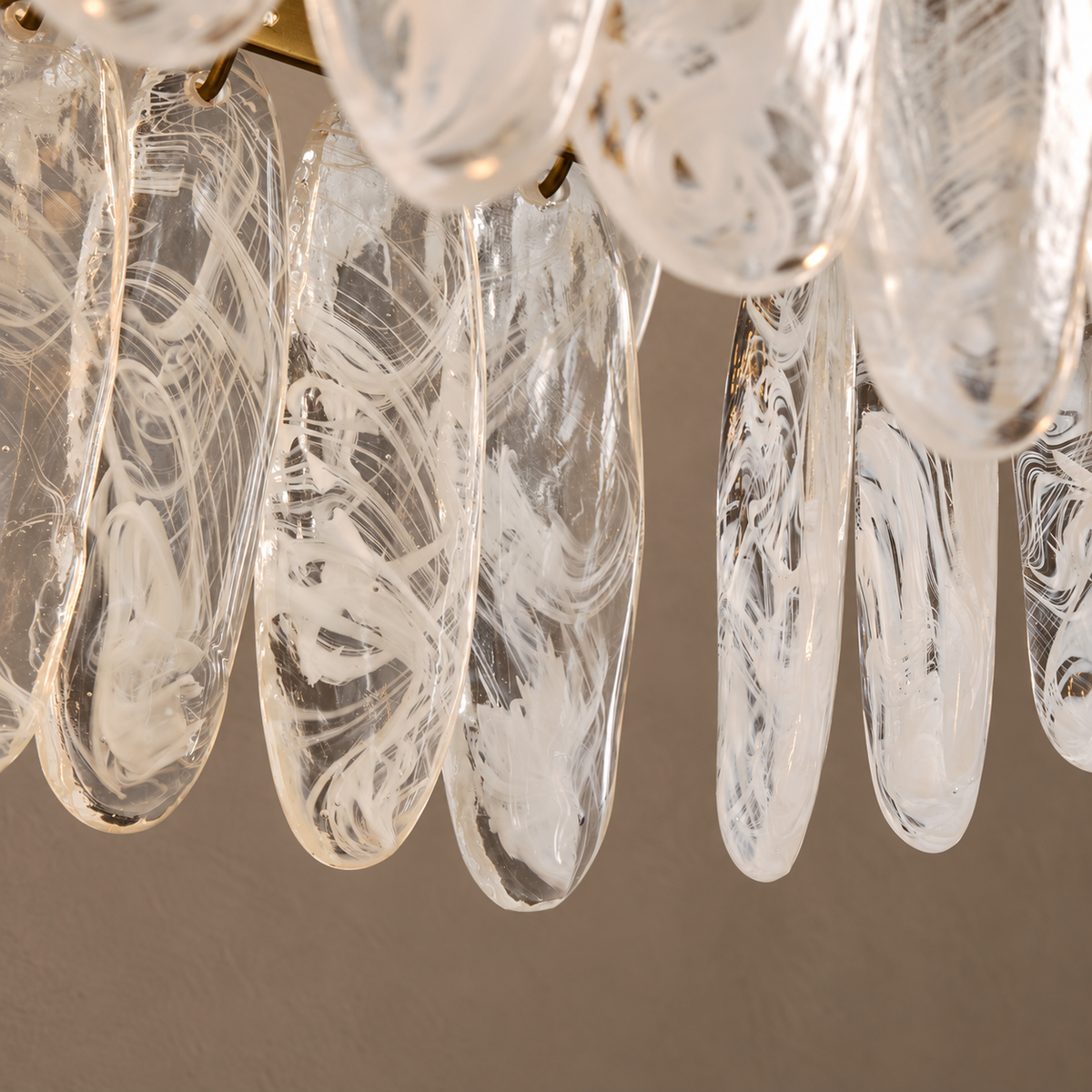 Extra Long Glass Linear Chandelier Brass | one Line of Light Instead Pendants Over a Table Casalola Lights Luxury Lamps