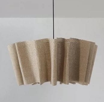 Japanese Style Pendant Light | Hand-knitted Fabric Lampshade | Warm Minimalist Japandi Biophilic - Lamps