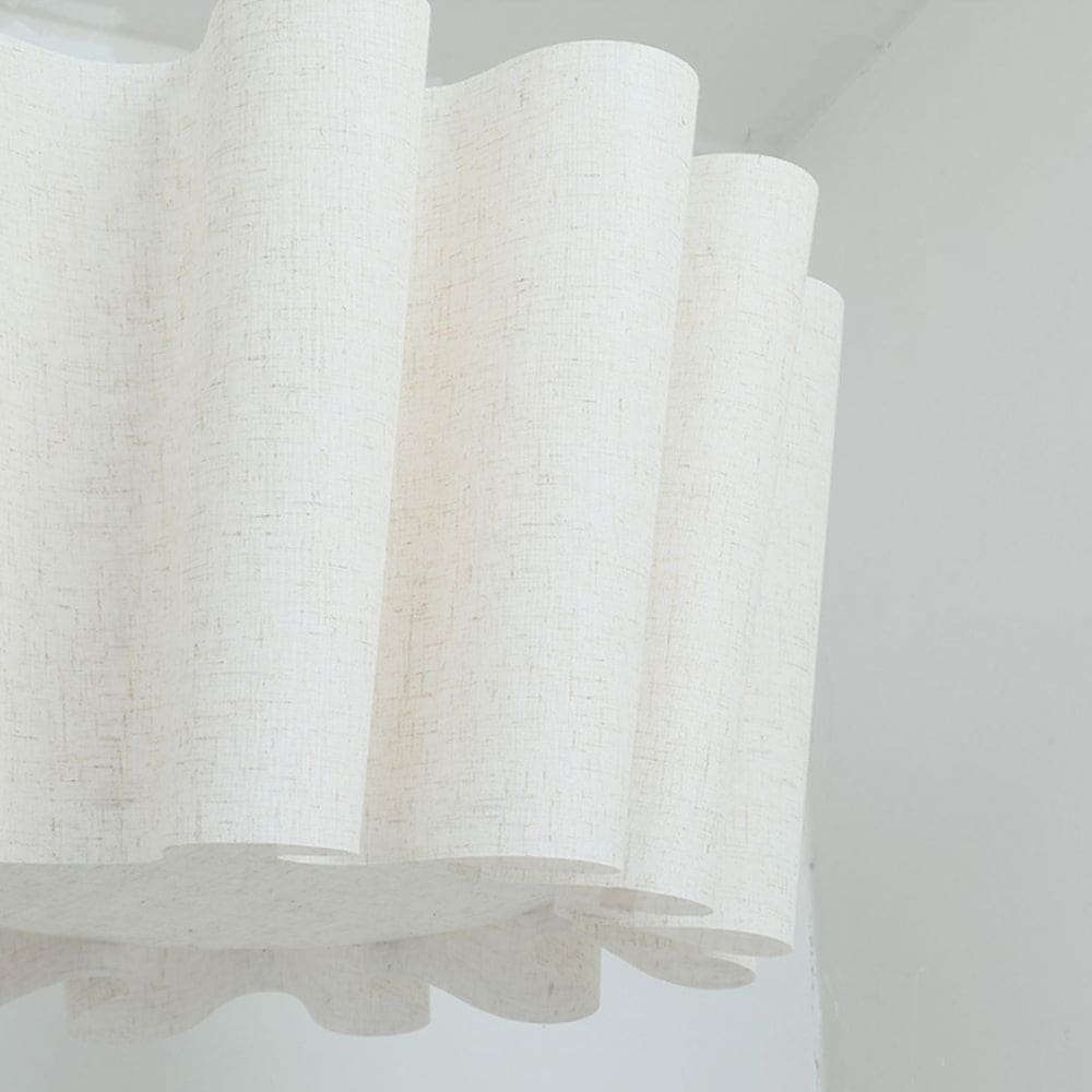 Japanese Style Pendant Light | Hand-knitted Fabric Lampshade | Warm Minimalist Japandi Biophilic - Lamps