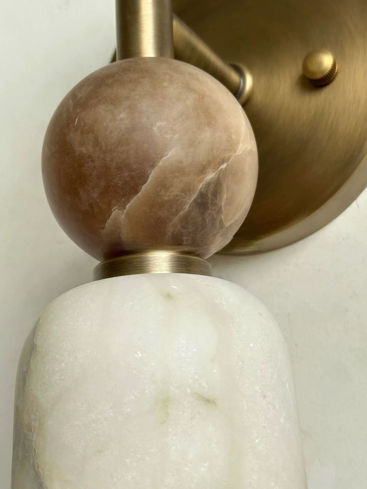 Alabaster Vanity Sconce Marble & Black Finish Italian Bathroom Lighting – Casalola Casalolalights Luxury Lamps