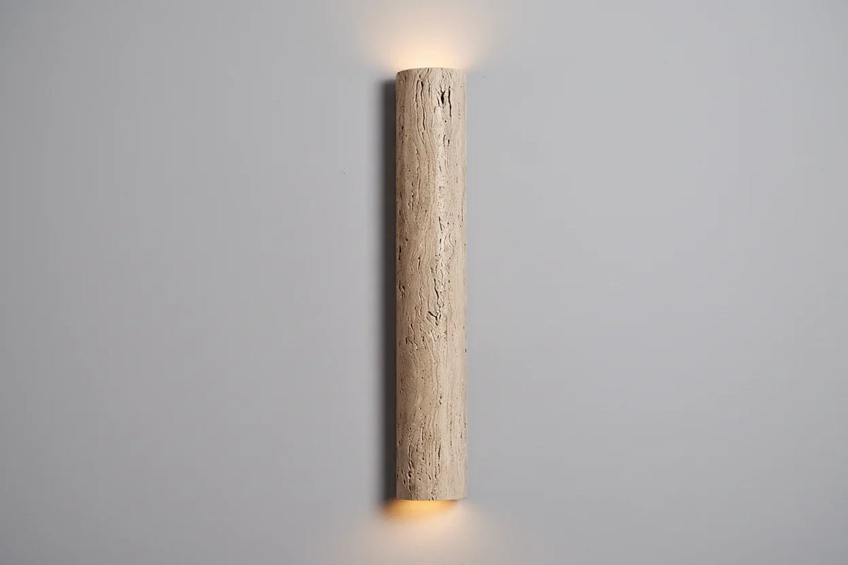 Genuine Travertine Bar Wall Sconce | Low Profile Hallway Light 35–120cm Vertical or Horizontal Ip65 Casalola Lights