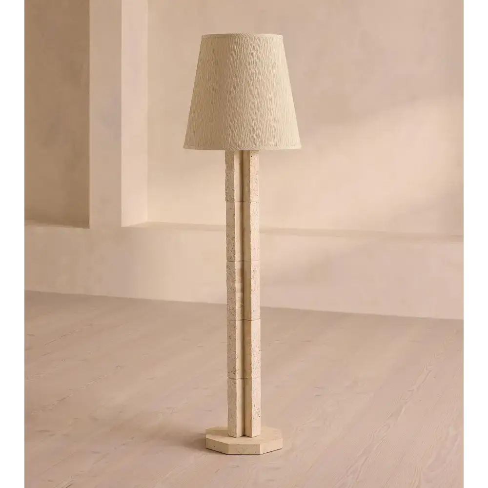 Alabaster Column Floor Lamp | Wabi-sabi Dimmable Accent Light - Lamps