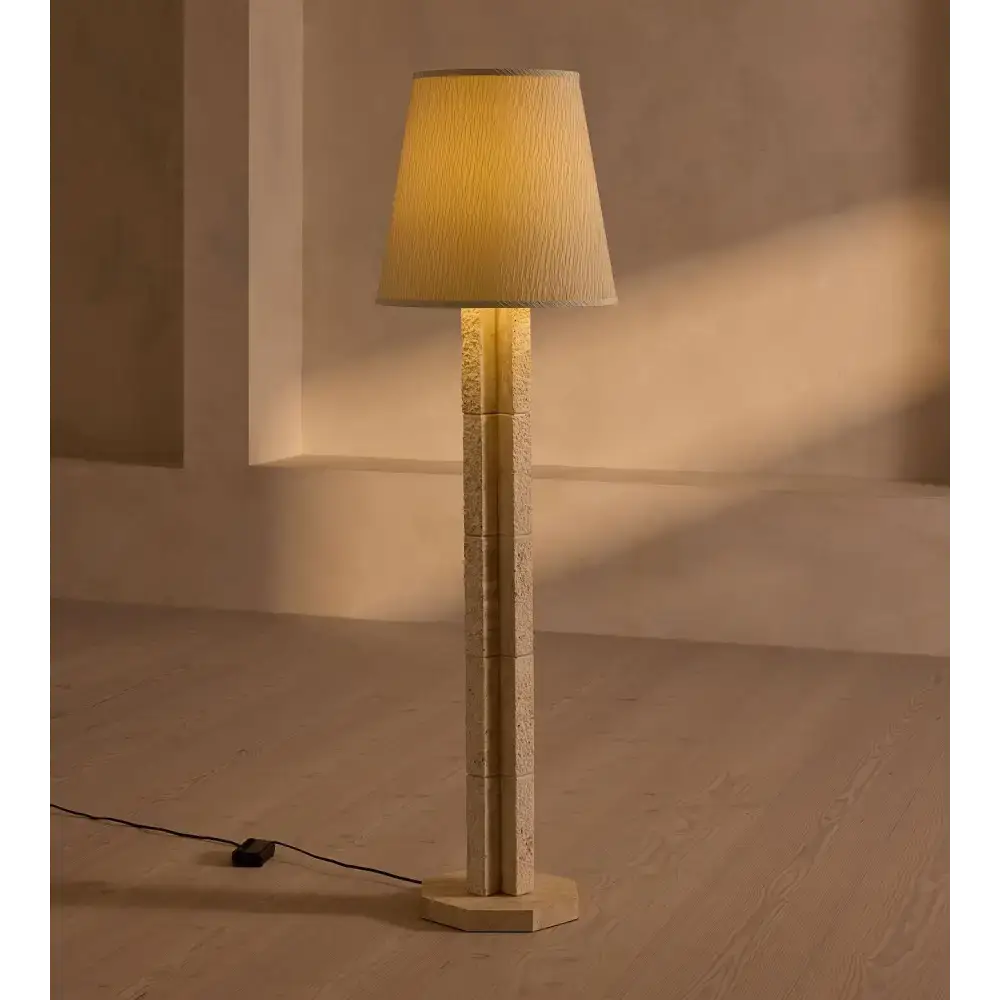 Alabaster Column Floor Lamp | Wabi-sabi Dimmable Accent Light - Lamps