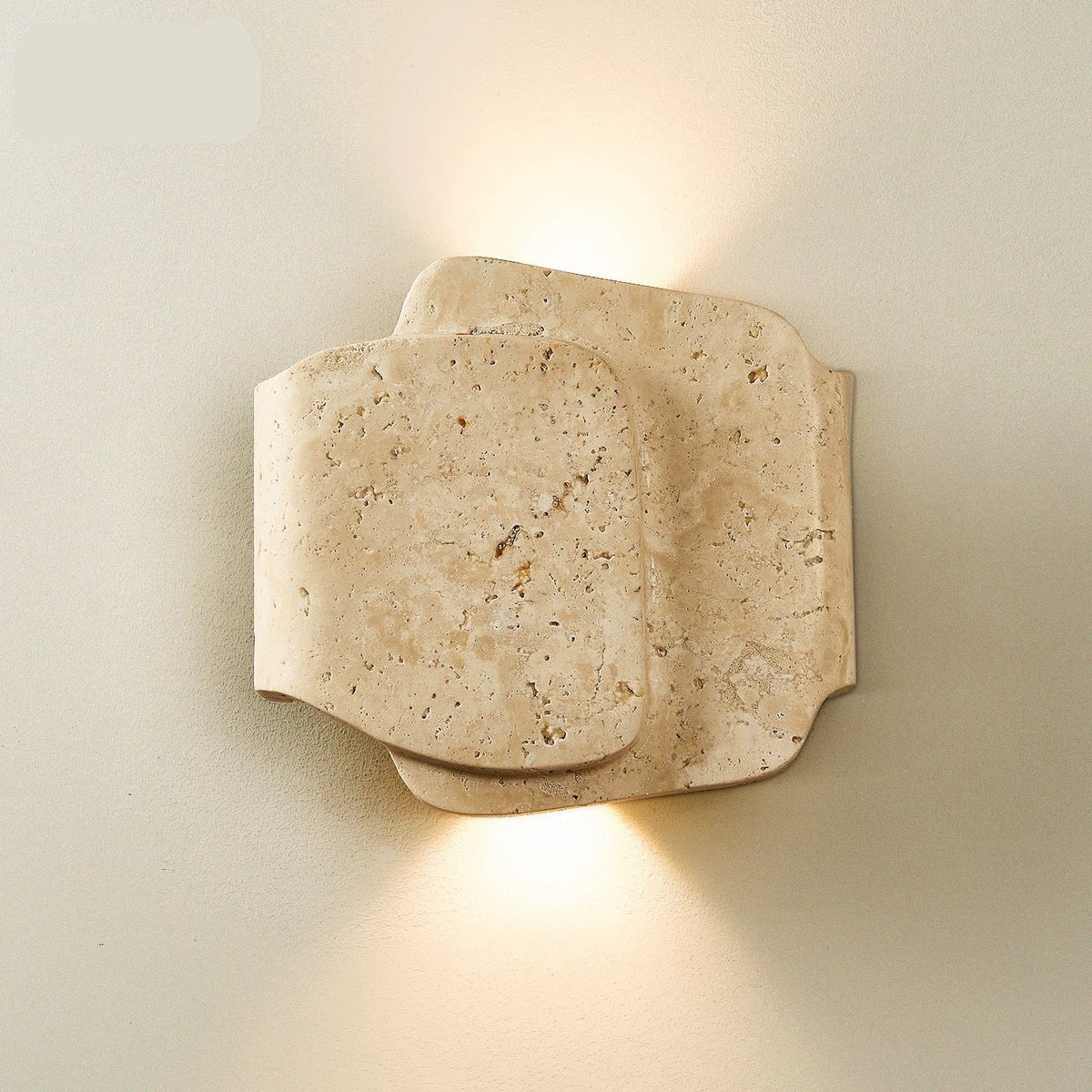Genuine Travertine Layered Wall Sconce | Ip44 Hallway Low Profile Up & Down Light Dimmable Casalola Lights Luxury Lamps