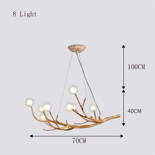 Tree Branch Ceiling Light Fixtures | Chandelier for Rustic Biophilic Design