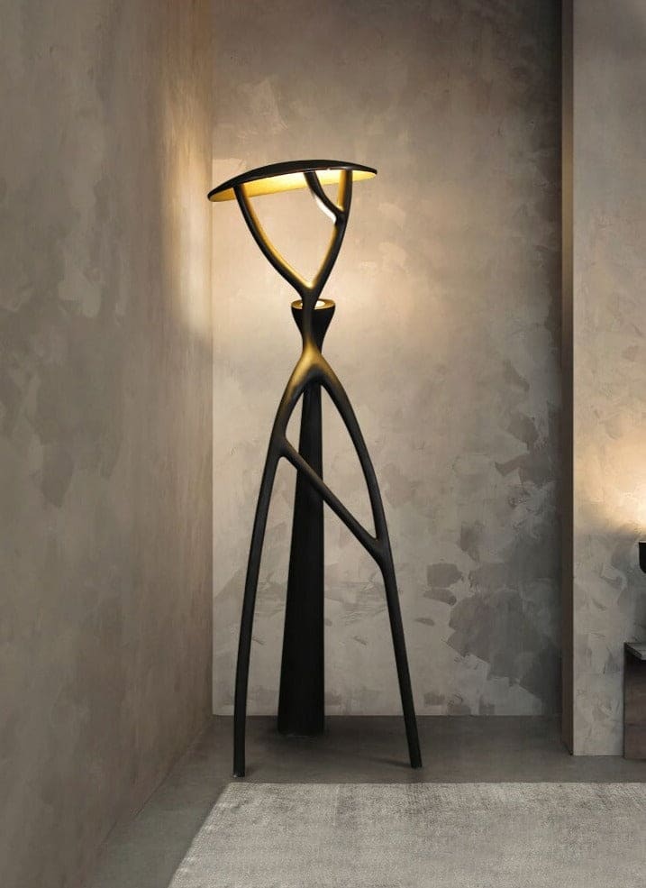 Architectural Resin Floor Lamp | Sculptural Tree Light - Lamps