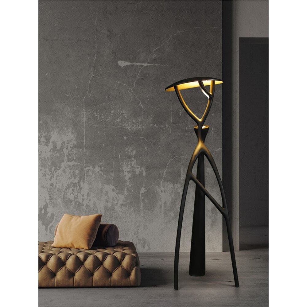 Architectural Resin Floor Lamp | Sculptural Tree Light - Lamps
