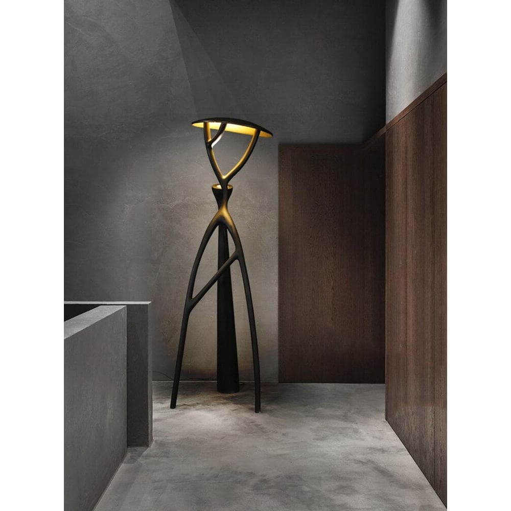Architectural Resin Floor Lamp | Sculptural Tree Light - Lamps