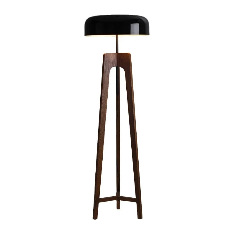 Tripod Lamp Wood Black Acrylic Lampshade Table and Floor Lighting Japandi Decor